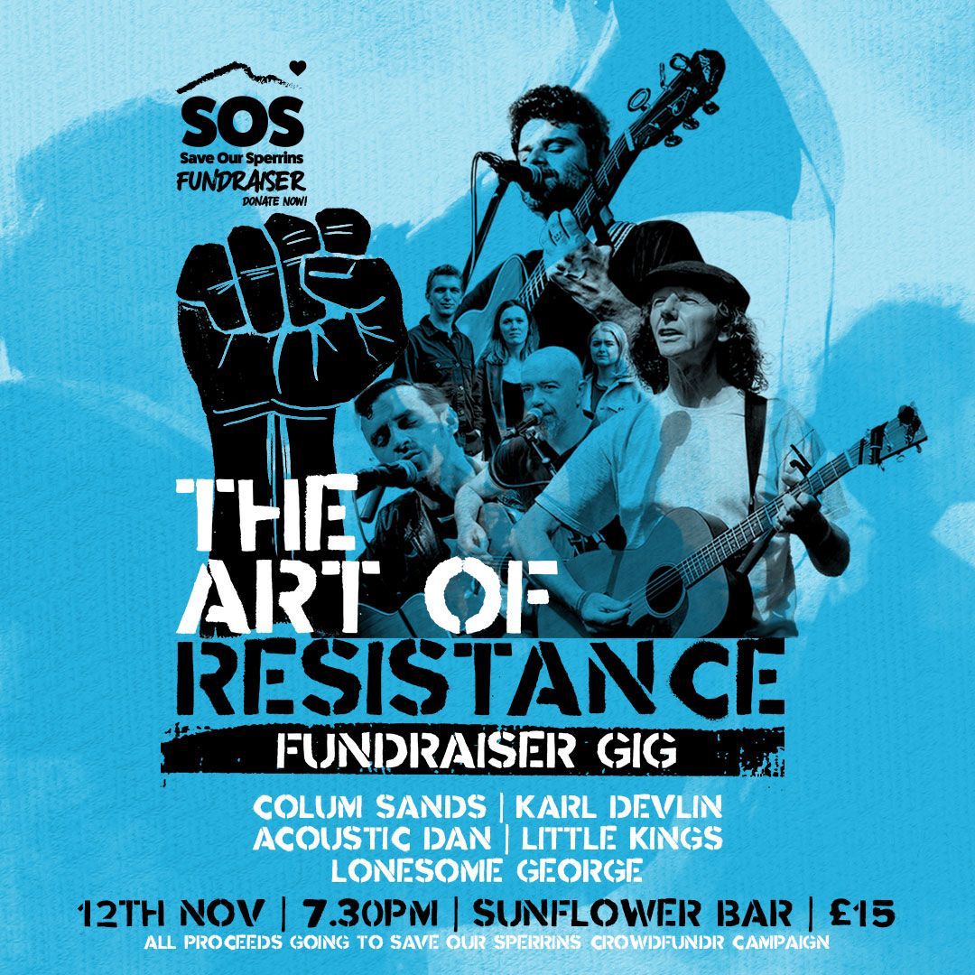 Fundraising gig for @SaveOurSperrins coming up on 12th of November, 7.30pm, @Sunflower_Pub Belfast
Part of #TheArtofResistance 
A night not to be missed with @lgbelfast @theLittleKINGS Colum Sands, Karl Devlin and Acoustic Dan! 
Tickets: eventbrite.co.uk/e/the-art-of-r…