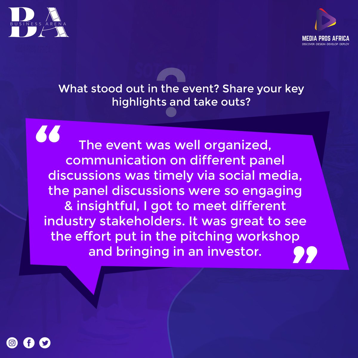 ArenaZamiff's tweet photo. We totally appreciate the amazing feedback from all of you who attended Business Arena Content Market.

Make plans and prepare for a bigger and better event next year
Here is why you shouldn't miss BA 2024?
The event is a great 
NETWORKING GALLORE 👥 https://t.co/eVKuhtRqah