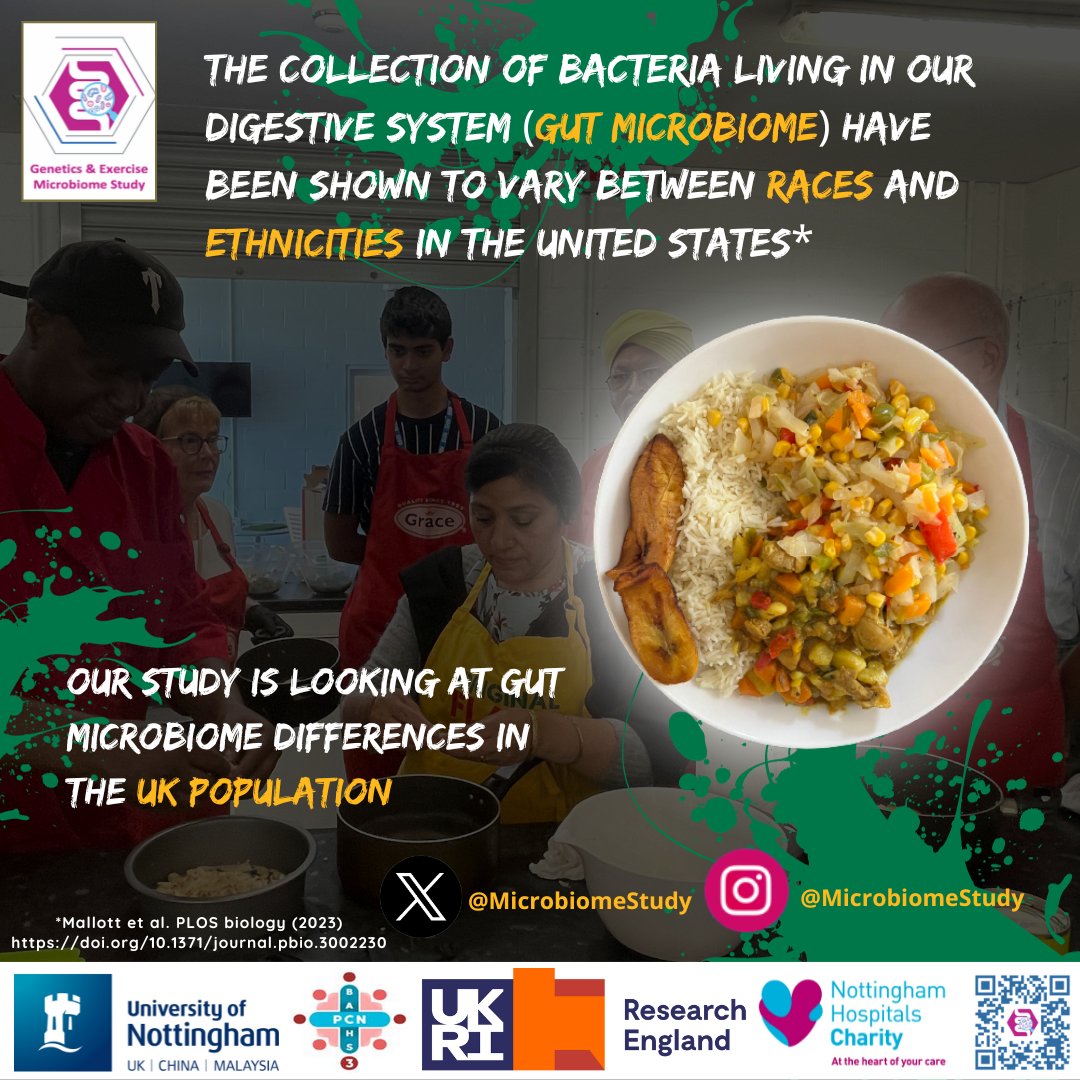 MicrobiomeStudy's tweet image. The collection of bacteria living in our digestive system has been shown to vary between races and ethnicities in the United States. 

Our @MicrobiomeStudy is looking at gut microbiome differences in the UK population.

🦠🥘🏃‍♀️👳‍♂️ #GEMStudy #research #health #study