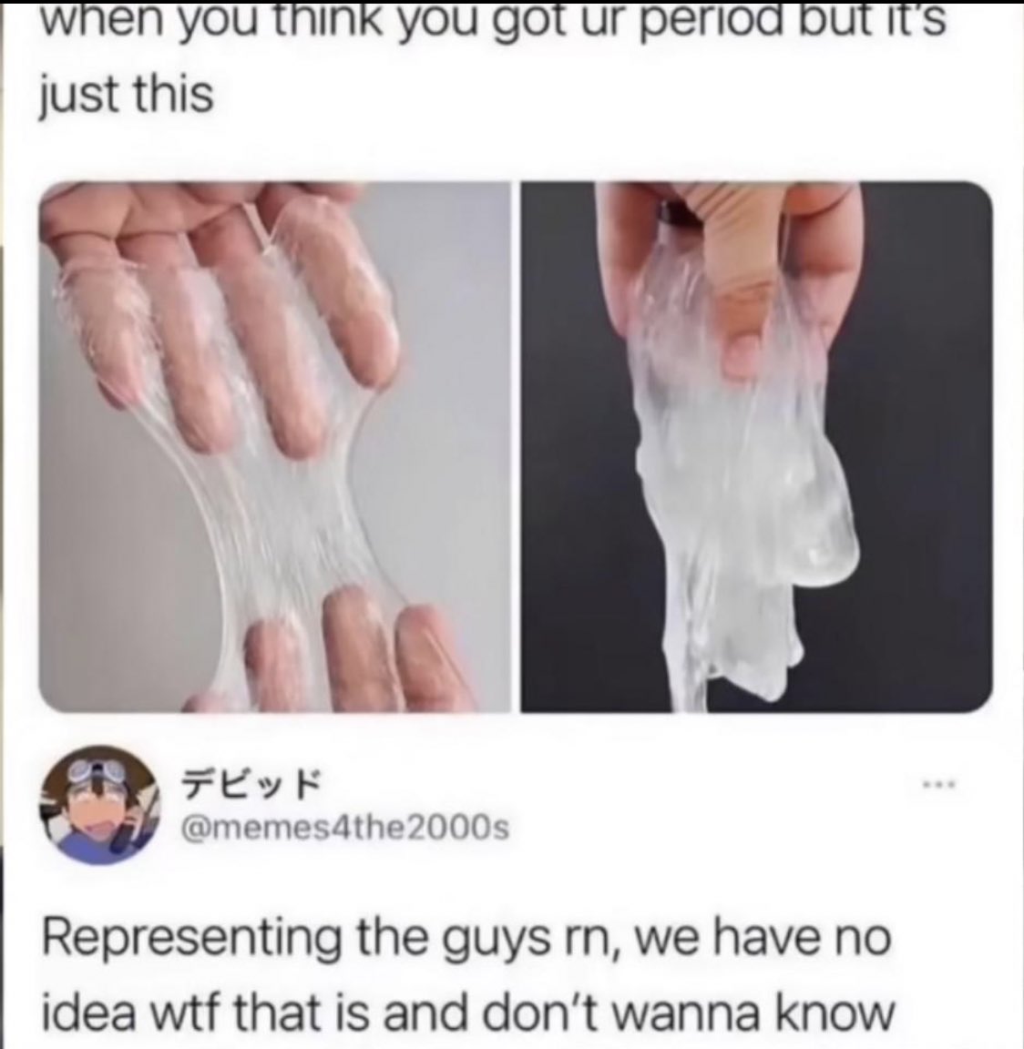 Ladies don't say anything, Men is what is this?