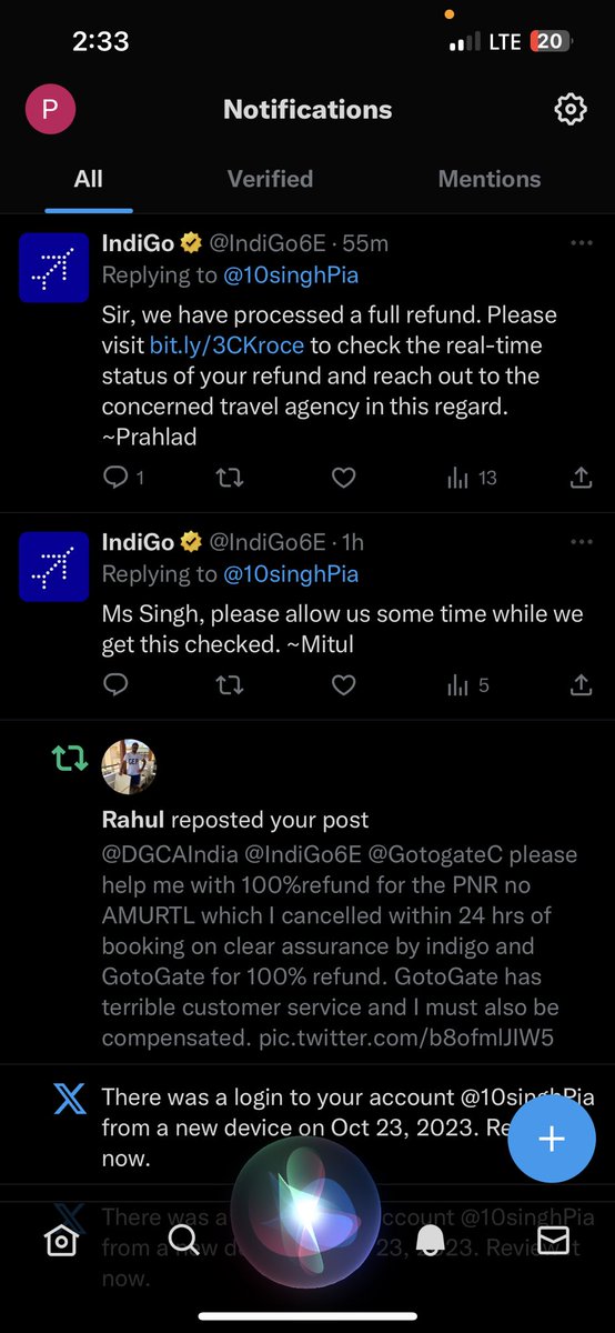 10singhPia's tweet photo. @etraveli please look into refund of PNR AMURTL booked through GotoGate website owned by you and they have pathetic customer service. And they fraudulently charge amount. @IndiGo6E has initiated 100% refund so please refund me the same as also assured by your executive Shubham https://t.co/Sj9l1fg2vz