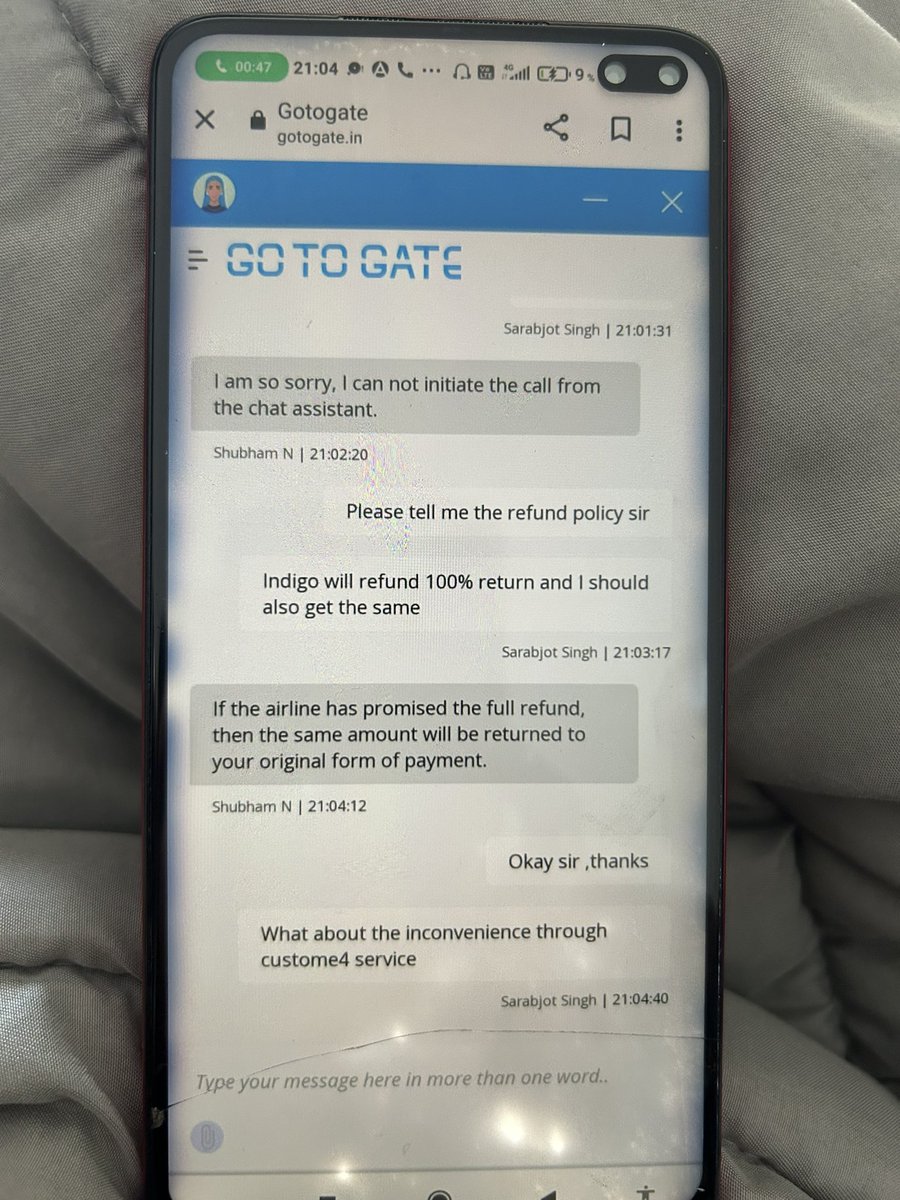 10singhPia's tweet photo. @etraveli please look into refund of PNR AMURTL booked through GotoGate website owned by you and they have pathetic customer service. And they fraudulently charge amount. @IndiGo6E has initiated 100% refund so please refund me the same as also assured by your executive Shubham https://t.co/Sj9l1fg2vz