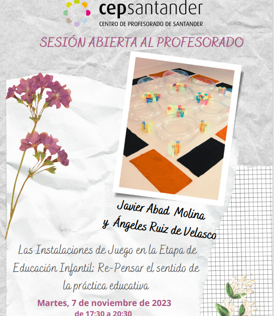cepinfantil's tweet photo. SESION ABIERTA AL PROFESORADO. LAS INSTALACIONES DE JUEGO EN LA ETAPA DE EDUCACIÓN INFANTIL: RE-PENSAR EL SENTIDO DE LA PRÁCTICA EDUCATIVA:  

Teniendo en cuenta el interés que ha suscitado el curso "Las instalaciones de Juego en la Etapa de Educación… https://t.co/BV1qSh4KPX https://t.co/057dLBTJYs