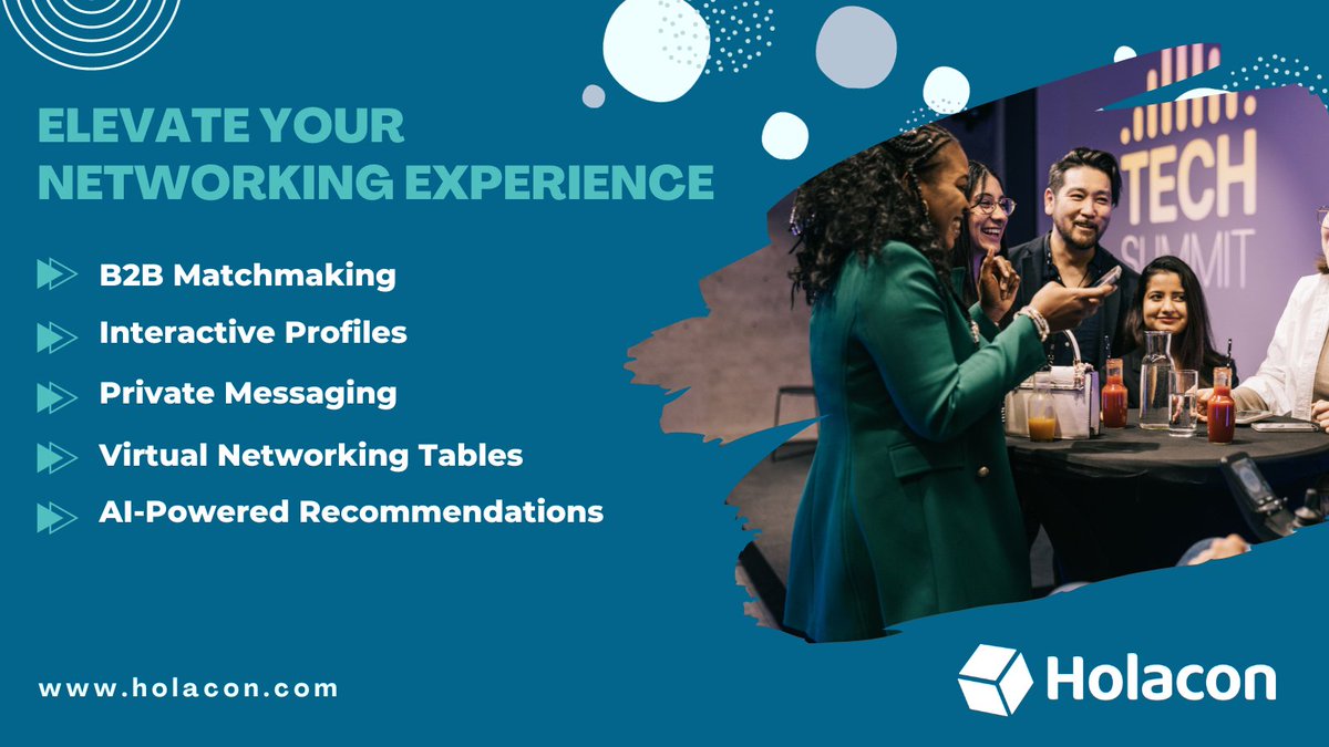 🌐 Elevate Your Networking Experience with Holacon! 🌐

Virtual or in-person, networking is the heartbeat of any event! With Holacon, we've perfected the art of connecting attendees seamlessly, transcending boundaries. 🚀 #Holacon #Networking #EventNetworking