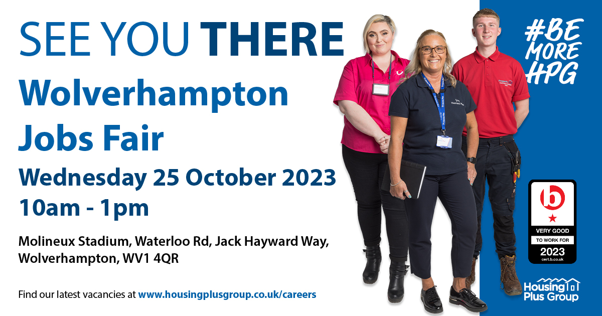 We’re excited to be taking part in #WolverhamptonJobsFair at the Molineux Stadium, in Wolverhampton. We’ll be there between 10am and 1pm. You can hear all about our current vacancies and ask us any questions. For more information, visit ow.ly/emrT50OZ1OO

#BeMoreHPG