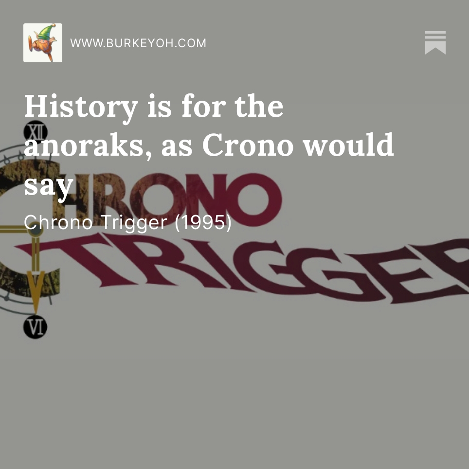 Burkeyoh1's tweet photo. One of the Super Nintendo's best, it's time to look at Chrono Trigger - it truly is a game that has gone down in history. But where's the fun in studying history, eh?

https://t.co/6h1RDbl5JB

#ChronoTrigger #snes #supernintendo @SquareEnix #ds #nintendo #SquareEnix #rpg #JRPG https://t.co/gL5zFMfn6J