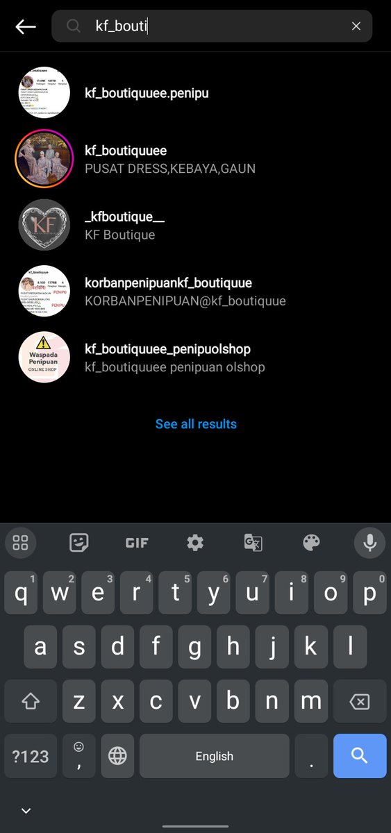 Lituayuniverse's tweet photo. Help like + rt. Scammer kebaya

Ig: @ kf_boutiquuee

Temenku kena hack sampai uangnya ilang nyaris 13 juta setelah klik link profile  ig buat nyari kebaya wisuda. 

Tlong sebar supaya gak ada korban lagi. Dan ketika aku search ignya, ternyata banyak korbannya. https://t.co/2tMk6EMCBQ