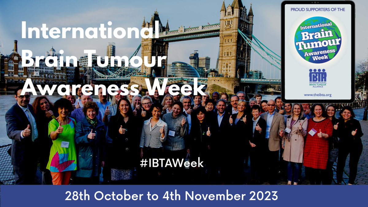 We're gearing up for International Brain Tumour Awareness Week  28 Oct - 4 Nov 2023. Join the global community in raising awareness of brain tumours #IBTAWeek #btsm