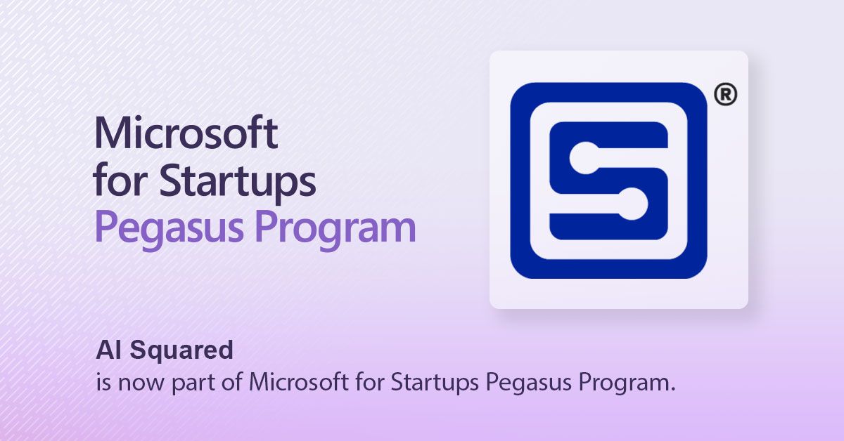 📣 AI Squared is excited to share we've been selected for the @Microsoft for Startups Pegasus program! We look forward to partnering with @Microsoft to further scale our business and deliver AI solutions to more customers.
#GenAI #PredictiveAI #microsoftforstartups #AISquared