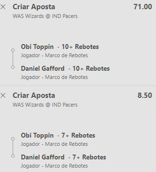 KnlhsBET's tweet photo. NBA 🏀

Daniel Gafford 7 rebotes
Obi Toppin 7 rebotes
🎯ODD: 8.50
💰1 un

Daniel Gafford 10 rebotes 
Obi Toppin 10 rebotes
🎯ODD: 71
💰0.5 un

👉 Dado que os dois times têm arremessadores de baixa qualidade, a probabilidade de rebotes aumenta consideravelmente. https://t.co/2Tn0pMSHX2
