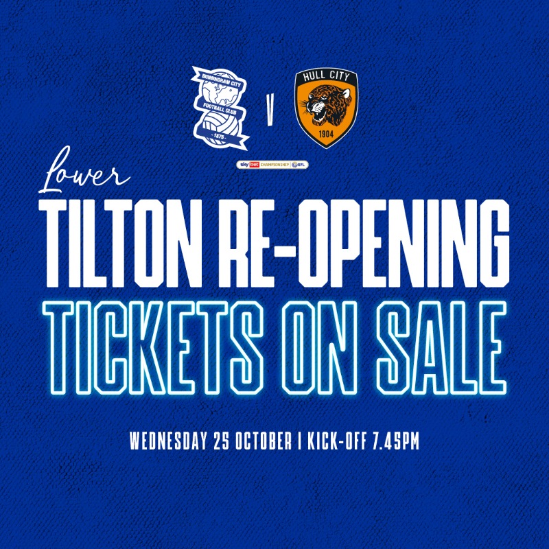 BCFC's tweet photo. The Club are pleased to announce that more blocks will be open in the Tilton Lower for tomorrow's fixture against Hull City. 👊

Buy your tickets now to avoid missing out. 🎟️