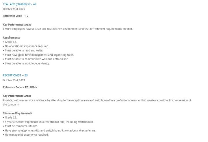 CarolBoitumelo1's tweet image. We are hiring at East Rand Water Care Company (ERWAT).

For more information visit their website
erwat.co.za/vacancies/

Process Controller x20 posts 
Tea Lady (Cleaner) x2 posts 
Electrician x5 posts 
Fitter x8 posts 
Mechanician x2 posts 
Driver x2 posts
Engineer/Technician…