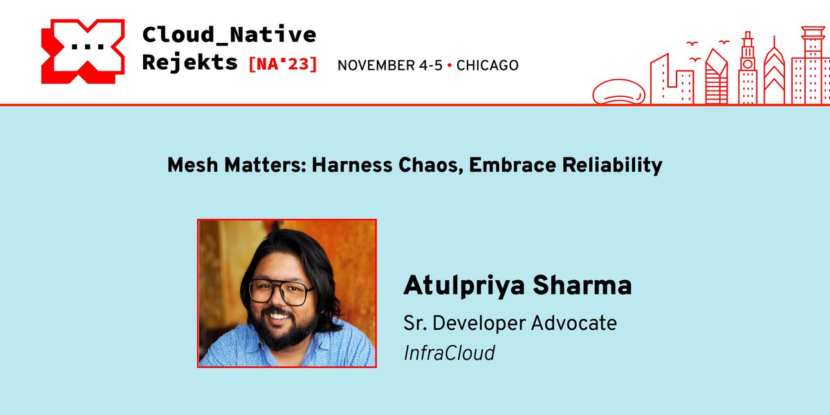 Meet @Atulmaharaj at #Rejekts2023 Chicago!🏙️ Chat about the local cuisine in Hyderabad, India, while embracing @LitmusChaos!🧪 Interested in more talks about networking? Check out the schedule to know more👉🏾 tinyurl.com/j8m9zcrn