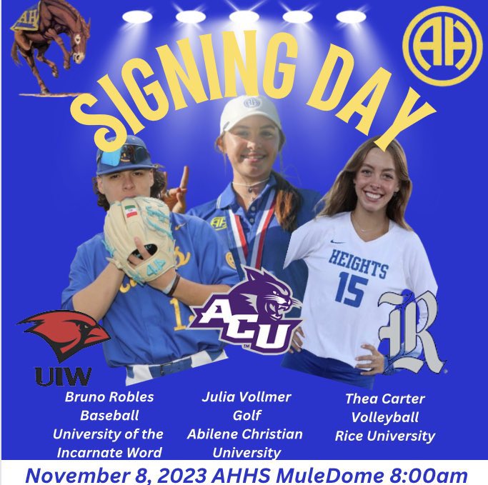 We can’t wait to celebrate Thea on her signing day! Come help us celebrate her on November 8th at 8 am! See y’all there 💙