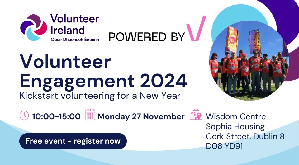 Are you a Volunteer or VIO? Join us in person on Monday 27 November 27 in the Wisdom Centre for an engaging session exploring kickstarting our volunteering. We'll be introducing our Powered by V #Erasmus_Plus project. Register for free PoweredByV.eventbrite.ie