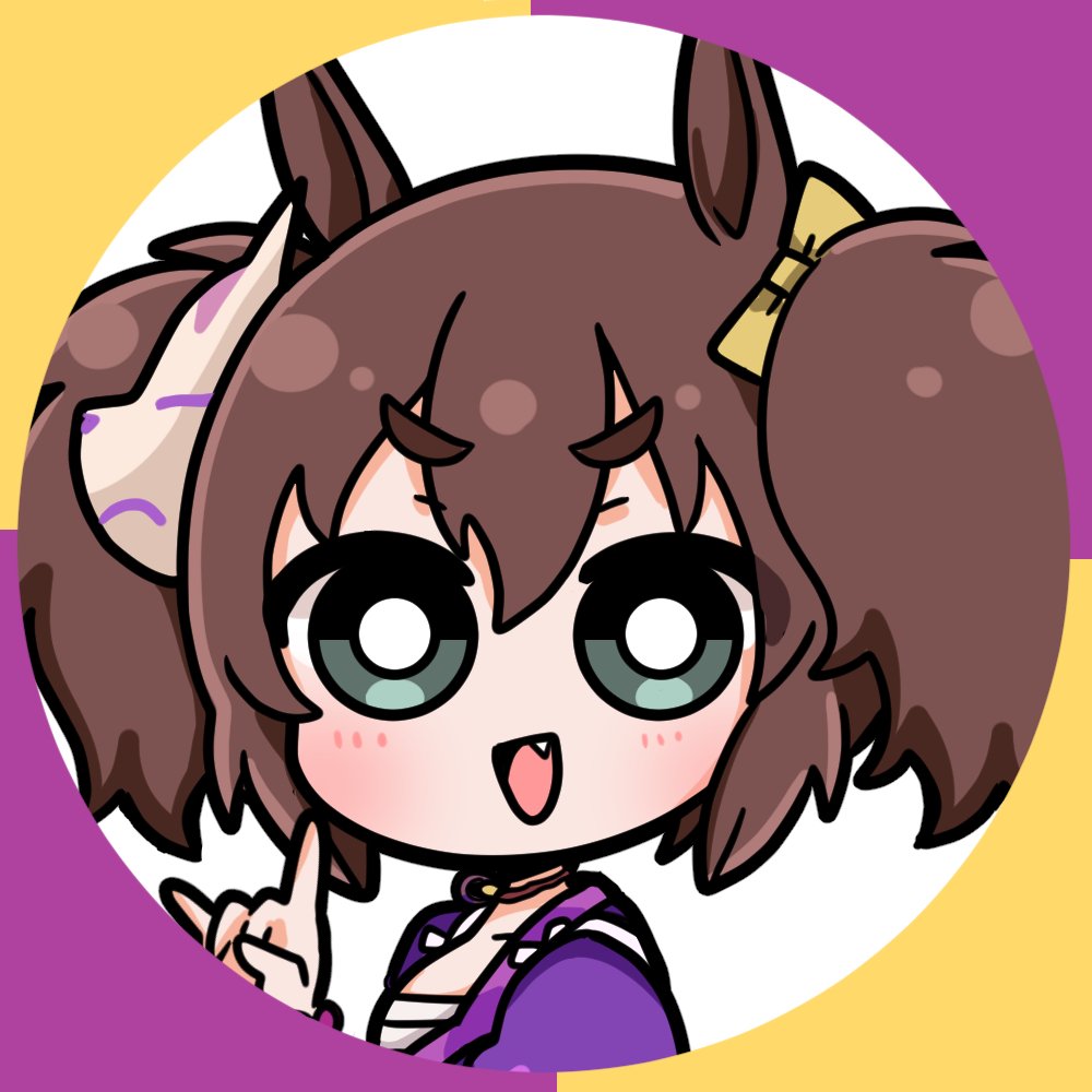 1girl round image solo fang animal ears brown hair horse ears  illustration images