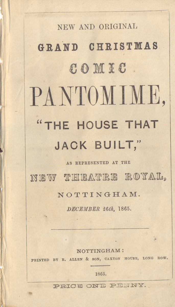 RoyalNottingham's tweet photo. NEW: @NottsRebels present a script-in hand performance of The House That Jack Built -the first-ever Victorian Panto at the Theatre Royal which premiered on Boxing Day in 1865.

📆 Mon 11 Dec 7:30pm
🎟️ £5 https://t.co/mp7fFciTc1 https://t.co/eM15B2FPgl