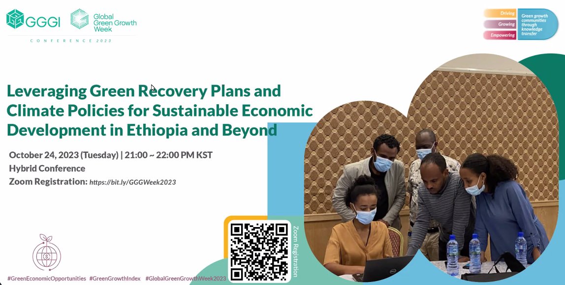 GGGIEthiopia's tweet photo. #HappeningNow - @GGGIEthiopia is presenting on the #GGGWeek2023 on “Leveraging #GreenRecovery Plans and #Climate Policies for Sustainable Economic Development in #Ethiopia and Beyond.” @MoPD_Ethiopia will also present the results of the #GreenResilientRecovery Strategy.
@theGCF https://t.co/a1FD7VZCYk