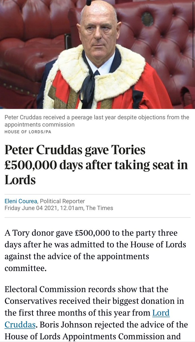 Anneliese Dodds, the Labour Party chairwoman, said: “Whether it’s handing out taxpayers’ money to their mates or giving peerages to disgraced donors, there is always one rule for the Conservatives and their chums and another for the rest of us.”