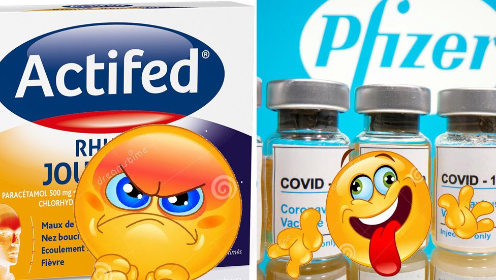 BlemontD's tweet photo. L'Agence Nationale de Sécurité du Médicament appelle à ne plus utiliser les anti-rhumes (#Humex, #Actifed, Nurofen, Dolirhume), car pouvant provoquer de rares effets indésirables mais pas un mot sur les « vaccins » Covid connus pour leurs effets secondaires graves ! https://t.co/Vp53eZc3wk