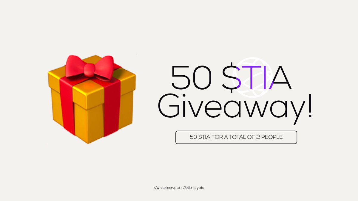 CELESTIA Launch’u yaklaşıyor ve #Airdrop alamayanlar üzülmesin diye @JetkinKrypto ile birlikte 2 kişiye toplam 50 $TIA dağıtıyoruz.🧙‍♂️

Katılmak için;
- <a href="/whiteliecrypto/">White Lie ©</a>, @JetkinKrypto ve <a href="/HoodiesCT/">Hoodies ©️</a>'yi takip et.
- Bu Post’u Like/RT’le ve 3 arkadaşını etiketle.

31 Ekim⏳