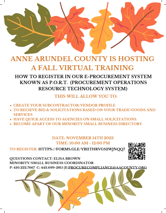 AACOPURCHASING's tweet photo. A Fall Virtual Training on how to register in our e-procurement system. Please see the flyer below; https://t.co/u6Qdz6Ptzr