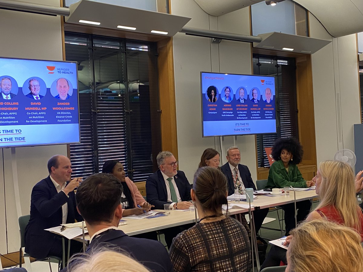 Co-chairs @DavidMundellDCT and @Lord_Collins were pleased to speak at today's #Hunger2Health launch.

They stressed the importance of advocacy and making a clear case for effective #nutrition solutions to keep this vital issue on the agenda 👏