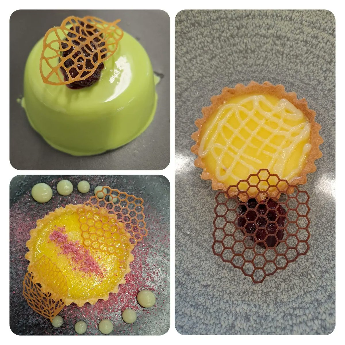 FETCollegeIde's tweet photo. Creative Pastry by our Commis Chef Apprenticeships, Year 2 - Lemon Tart, Basil Pannacotta, Cherry Compote & Honey Tuile.
#apprenticechef #professionalcookery #pastrychef #colaisteide #finglascampuscdetb #thisisFET https://t.co/31027I43fR