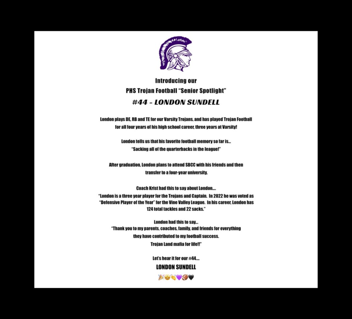 PHS TROJANS FOOTBALL tweet media