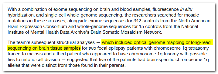 GregLarssen's tweet photo. $BNGO - Bionano

23-Oct-2023

OGM furthering the understanding of Epilepsy.

Researchers at the  Nationwide Children's Hospital, Columbus, Ohio,  and the  University of North Carolina @ Chapel Hill  publish a paper titled :

"Post-zygotic rescue of meiotic errors causes brain mosaicism and focal epilepsy"

The paper is published in the  Nature  journal and is behind a paywall.  However GenomeWeb have published today a publicly accessible summary of the study (see below).

In this paper the scientists, revisiting 196 patients with modern genomic technology (long read & OGM), present evidence that  Focal Epilepsy  can be caused by an extra parentally derived mutation hitherto undiscovered because the mutation is only detected in brain tissue and not in blood or buccal cells.

Bionano's OGM helped discover this mutation.

https://t.co/nqv4zoRbgs