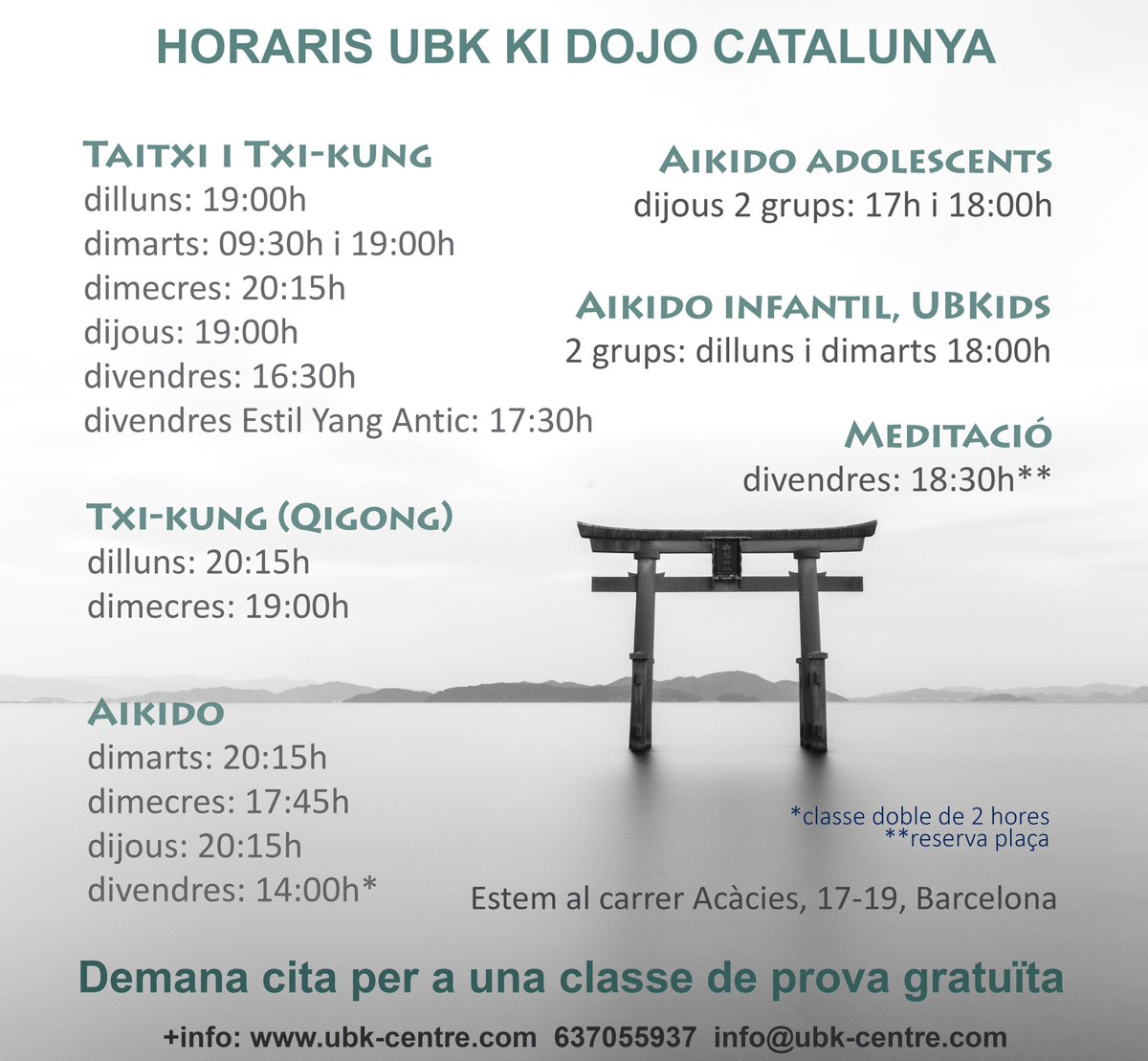 UBKKiDojo's tweet photo. Descobreix tot el que fem a UBK Ki Dojo Catalunya.
Tria l'activitat i horari que et vagi millor i demana cita per a 1 classe de prova gratuïta de:
-#Aikido adults, infantils i adolescents
-#Taitxi
-#Txikung #Qigong
https://t.co/yy0rxv7nEQ
#artsmarcials #calma #ki #taichi #chikung https://t.co/3H7ASDJLEK