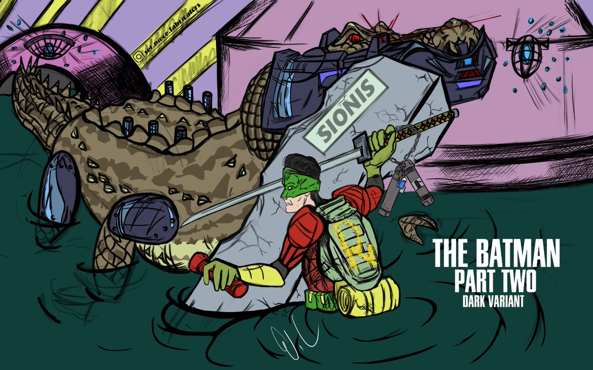set_pce_fabrctr's tweet photo. Imagining a Dark Multiverse version of The Batman [Part Two].

((Jason Todd Robin + Killer Croc))

#Batman #thebatman #thebatmanpart2 #thebatmanpartii #thebatmanparttwo #batmanandrobin #robin #jasontodd #killercroc #digitalart #clipstudiopaint #dc #dccomics #darkmultiverse https://t.co/cDLekF5GWQ