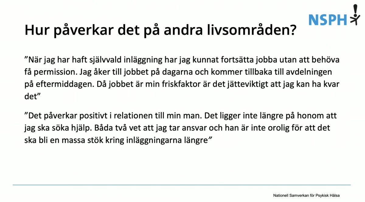 En intressant kontrast: medan tvångsvården ofta får kritik, visar rapporter från <a href="/NSPHSverige/">NSPH - Nationell samverkan för psykisk hälsa</a> att patienter verkligen värdesätter möjligheten till #Självvald #Inläggning. En viktig insikt för vården och dess fortsatta utveckling! #psykiskhälsa #personcentreradvård #psykiatri