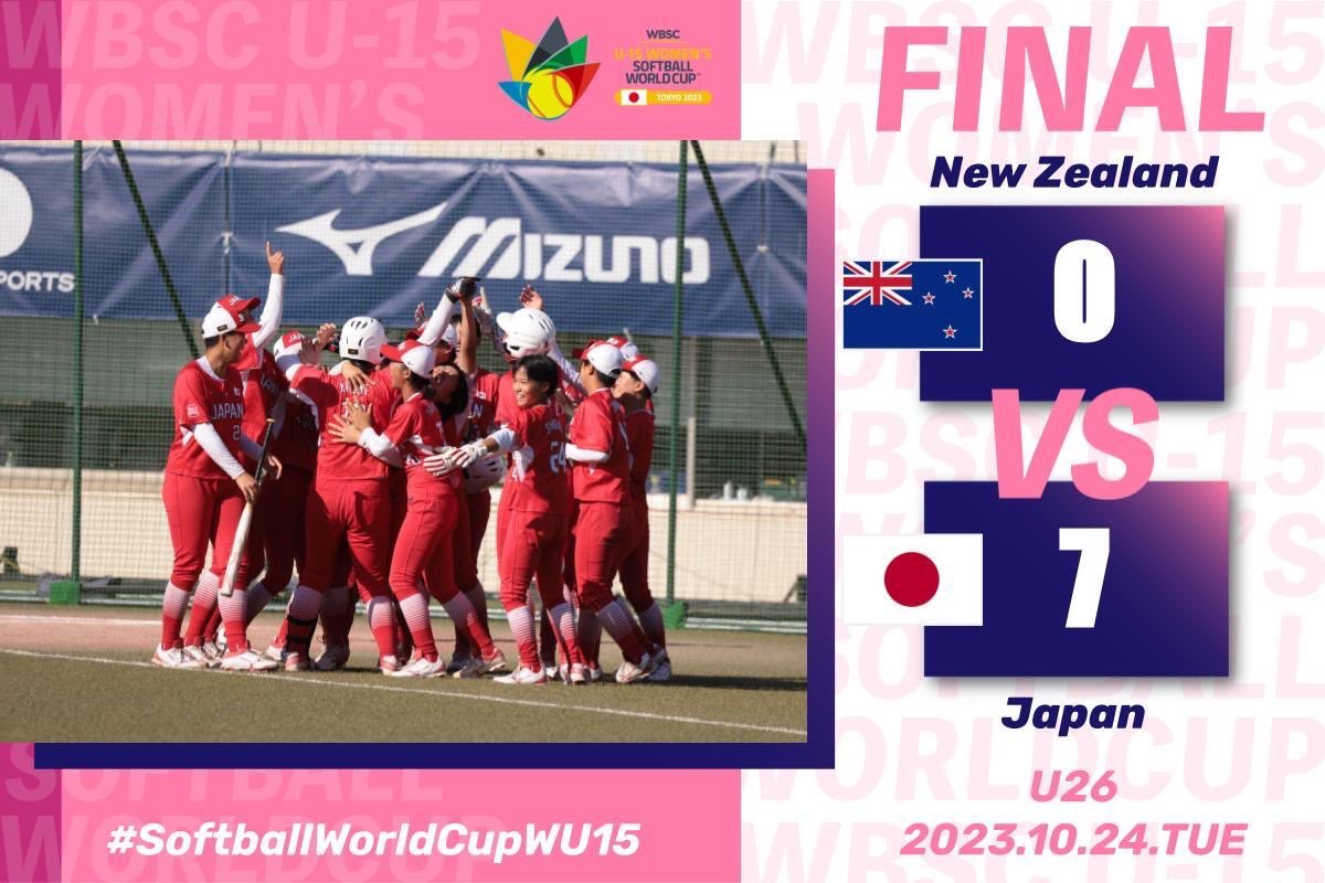 u15wswc's tweet photo. JAPAN WIN🎊

ダブルヘッダーとなった5戦目も完封勝ち
予選ラウンドを無敗無失点で首位通過です✨

#SoftballWorldCupWU15 https://t.co/bxEEzVdCL0