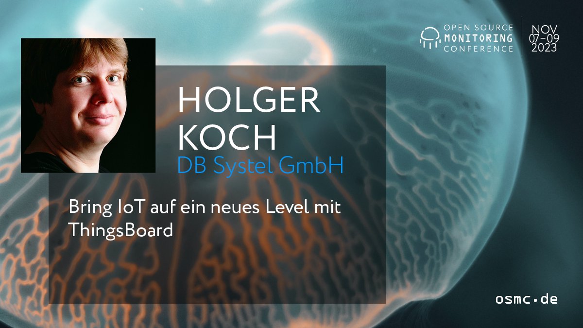 NETWAYS (@netways) on Twitter photo 👉 <a href="/holgerkoch/">Holger Koch</a> is part of #OSMC 2023 with his talk about the open-source IoT platform #ThingsBoard.
Join his presentation and discover its practical use, scalable sensor data processing, and data visualization with ThingsBoard Trendz.
osmc.de/talks/bring-io… 👉 <a href="/holgerkoch/">Holger Koch</a> is part of #OSMC 2023 with his talk about the open-source IoT platform #ThingsBoard.
Join his presentation and discover its practical use, scalable sensor data processing, and data visualization with ThingsBoard Trendz.
osmc.de/talks/bring-io…