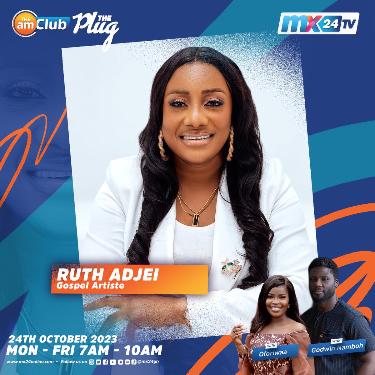 RuthRufetAdjei's tweet photo. #LIQUID_PRAYERS23_MEDIA_TOUR
Join @ruthrufetadjei_official This Mrng On @mx24TV at 9:30am 

R E M E M B E R!!!
‼️LIQUID PRAYERS’23 ‼️ Is Happening On Sunday, 29th October At PIWC ATTC Dome, Kokomlemle At 4:30pm
Come Have A Special Encounter With Master Jesus
#MakingJesusProud https://t.co/uctdNFJYOX