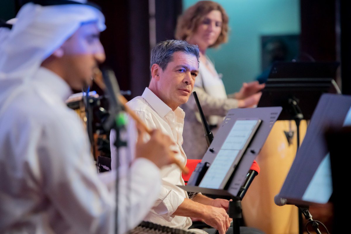 SPAINinKSA's tweet photo. 🎶✨ What a magical night in Riyadh! The first-ever Saudi Spanish joint concert brought together incredible talents like Hevia, Saudi orchestra musicians, and Anabel Veloso. A harmonious blend of cultures, showcasing the power of music to unite hearts and minds. https://t.co/ZtzMBvScHk