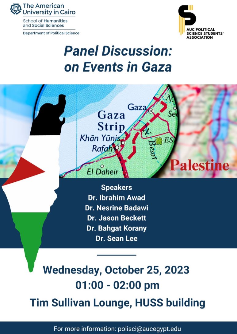 CMRS_AUC's tweet photo. Join us tomorrow on campus for this important discussion ft. CMRS Director, Dr. Ibrahim Awad 🇵🇸 https://t.co/5MZyeWBqW9