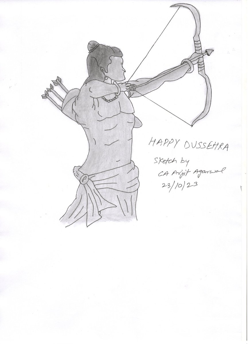 ArjitCa's tweet photo. Sketch on the occasion of Dussehra. Happy Dussehra !!!
#sketch #drawing #officefun #stationery #sketchdrawing #happy #hobby #sunday #relax #healthexercise #ramji #dussehra #ramnaumi #charteredaccountants https://t.co/Wm5b4US5uz