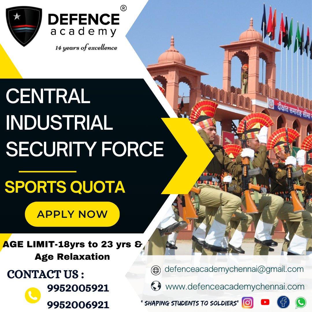 Surendren_A's tweet image. &quot;Elevate your career with CISF training at Defence Academy Chennai – where security meets excellence.&quot; #CISFTraining #DefenceAcademyChennai #SecurityTraining #CareerInCISF #CentralIndustrialSecurityForce  #ProfessionalTraining #SecureTheNation #FutureInSecurity