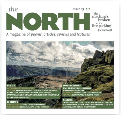 Some amazing poems, features and reviews in issue 69 of The North, proud to have two poems included. Undoubtedly one of my favourite poetry mags! @poetrybusiness