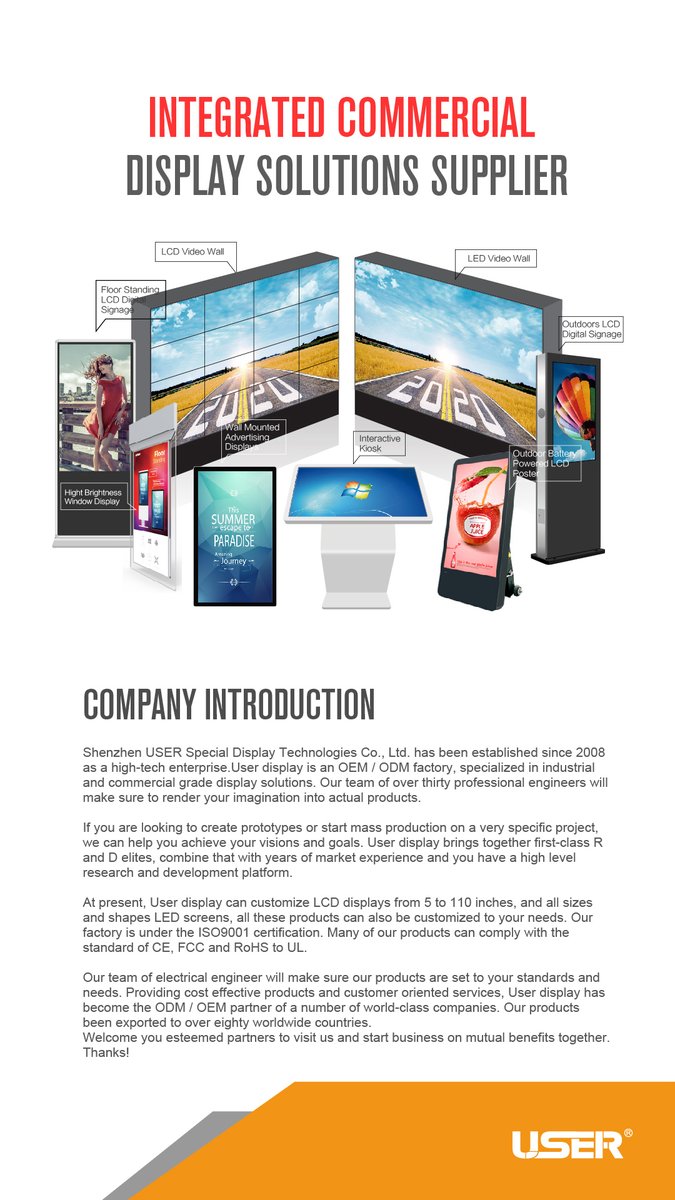 Our factory will attend CPSE2023(THE 19th CHINA PUBLIC SECURITY EXPO), warmly welcome you visit our booth:
Date: 25th~28th October, 2023
Booth No.: 7A05
Hall NO.: 7
ADD: Shenzhen Exhibition Center, China(Futian)
#lcdvideowall #digitalsignage #lcdkiosk #touchmonitor #lcdproducts