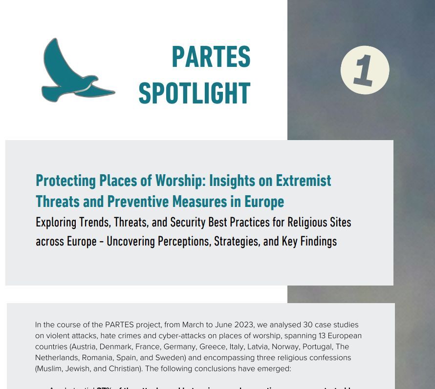 🚨 PLACES OF WORSHIP UNDER THREAT: The conflict in Israel has heightened the overall threat level. Explore our summary of our recent findings regarding the threat situation in Europe. buff.ly/3PQxUX3 

#partesResearch #terrorism #SecurityEU <a href="/IpsPrison/">IPS Innovative Prison Systems</a> <a href="/InfoOiip/">oiip</a>