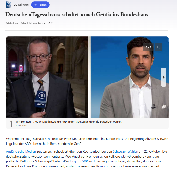 wg3800ch's tweet photo. Ausländische Medien "überbissen" wegen des #SVP -Wahlerfolges, ergaben sich  in ein unerträgliches #Schweiz-#Bashing. Viel Unkenntnis über die #Demokratie und die politische Realität in der Schweiz ist bei diesen "Zuchtmeistern" vorhanden. Unkenntnis? Siehe folgendes "Bildli": https://t.co/MT92REvqCa