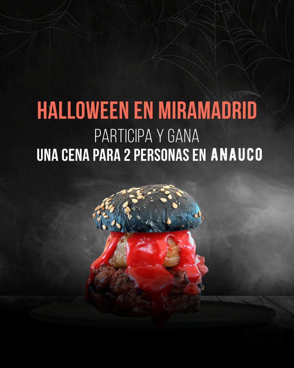 SORTEO abierto en Instagram y Facebook 🥳. Participa y gana una cena para dos personas para #Halloween 👻🎃