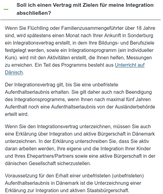 Warum ist ein #Integrationsvertrag wie in 🇩🇰 hier nicht auch möglich? In 🇩🇪 wird im #SGBII lediglich ein Kooperationsvertrag 'abgestimmt' und der ist noch nicht mal sanktionsfähig. #Migrationspolitik 

sonderborgkommune.dk/de/Integration