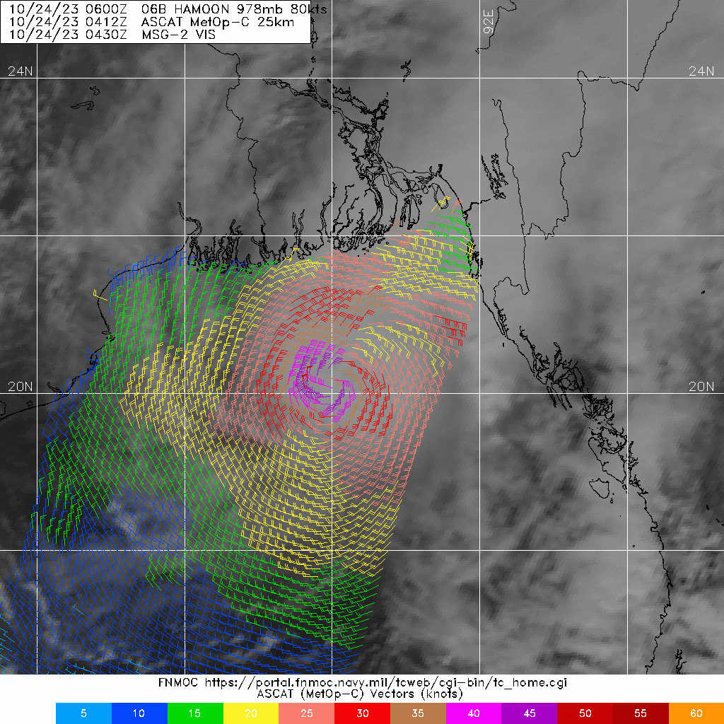 eggwardjwx's tweet photo. [North Indian Ocean]

• Update on Very Severe Cyclonic Storm #Hamoon | TC #06B as of 0750 UTC, October 24, 2023.

06B HAMOON 231024 0600 20.4N 90.4E IO 80 978

Sources: IMD, Tropical Tidbits, FNMOC, CIMSS, JTWC https://t.co/AuxH53sg53