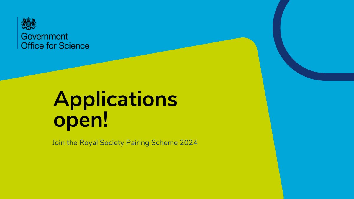 The @royalsociety Pairing Scheme is a great opportunity for civil servants and talented UK scientists to experience each other’s worlds and ensure that Government is empowered by the best scientific evidence. Apply now: royalsociety.org/grants-schemes….