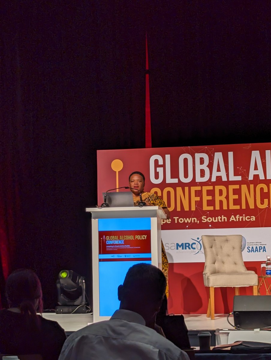 Ms Bongi Ndondo of @_Hlanganisa @saapa_sa @Saapa7 addresses #GAPC2023 on the connections between alcohol and gender-based violence and on the failure to address the issue properly.