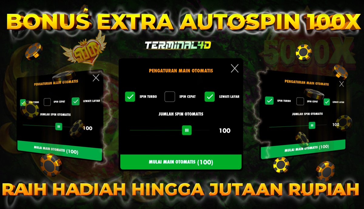 linkterminal4d's tweet photo. BONUS EXTRA AUTOSPIN 100X TERMINAL4D

💥LINK GACOR : https://t.co/ZdgGxTvDLL
💥RTP GACOR : https://t.co/fpadxeKX1I

#terminal4d #terminal4dtogel #terminal4dcasino #terminal4dslot #linkterminal4d https://t.co/bjkGEoA6RI